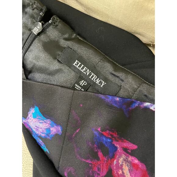 Ellen Tracy Floral Print Career Skirt | Black Multi | NWT 4P - Picture 3 of 7